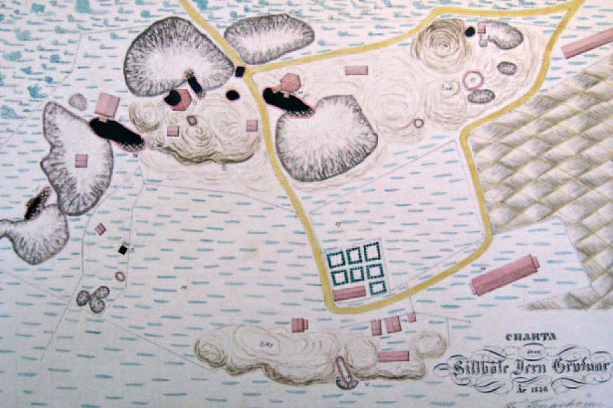 F. Tengströmin kartta Sillbölen kaivosalueesta vuodelta 1836.