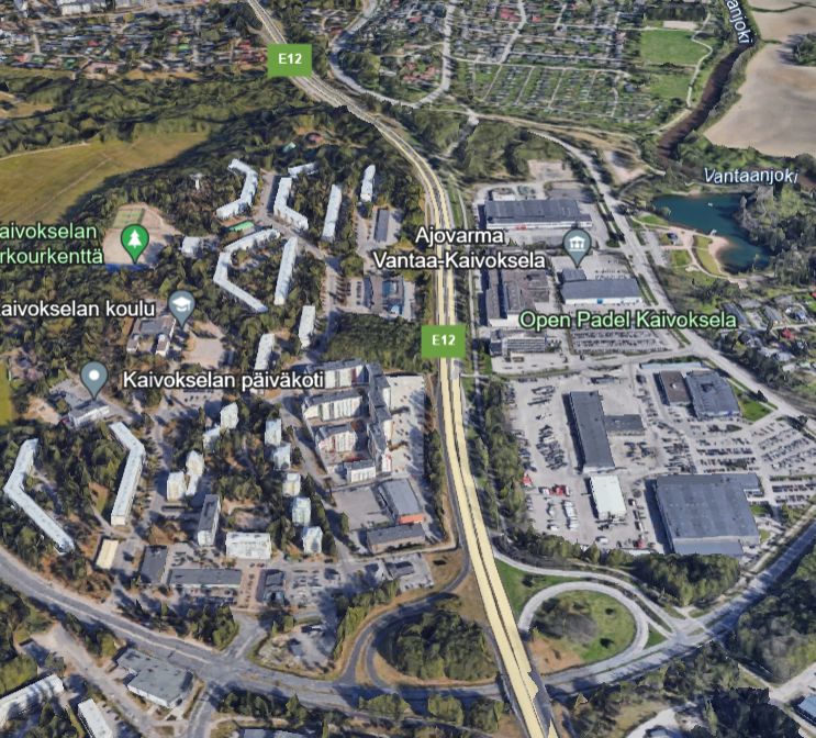 Google Earth -kuva Kaivokselasta (kuvakaappauus 15.10.2023)